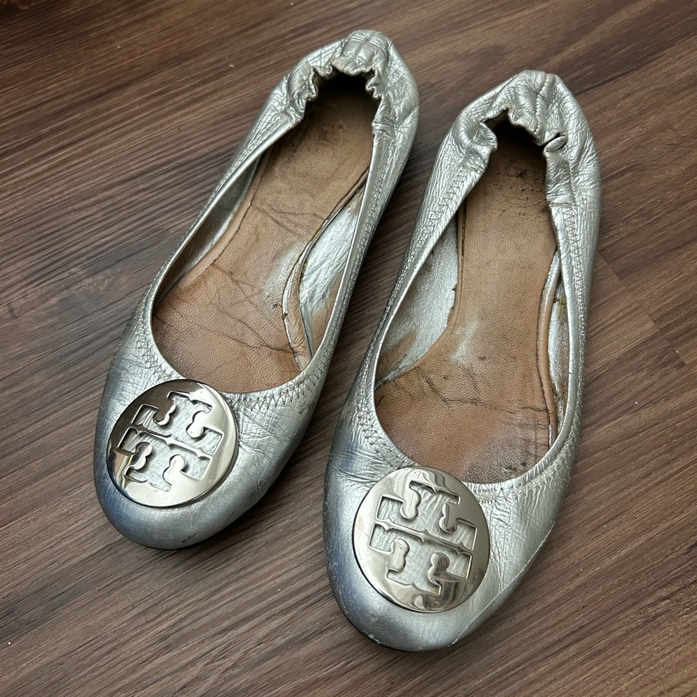 Tory Burch Silver Flats